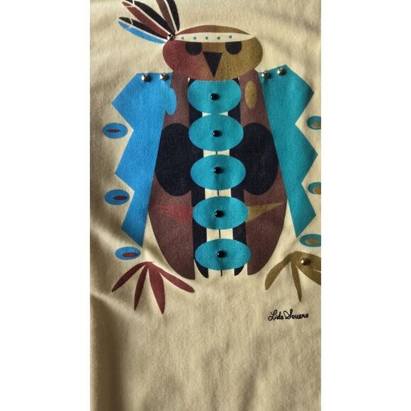 Vintage Lida Soeurs Top One Size Southwest Embellished Graphic Wearable Art - Picture 5 of 13